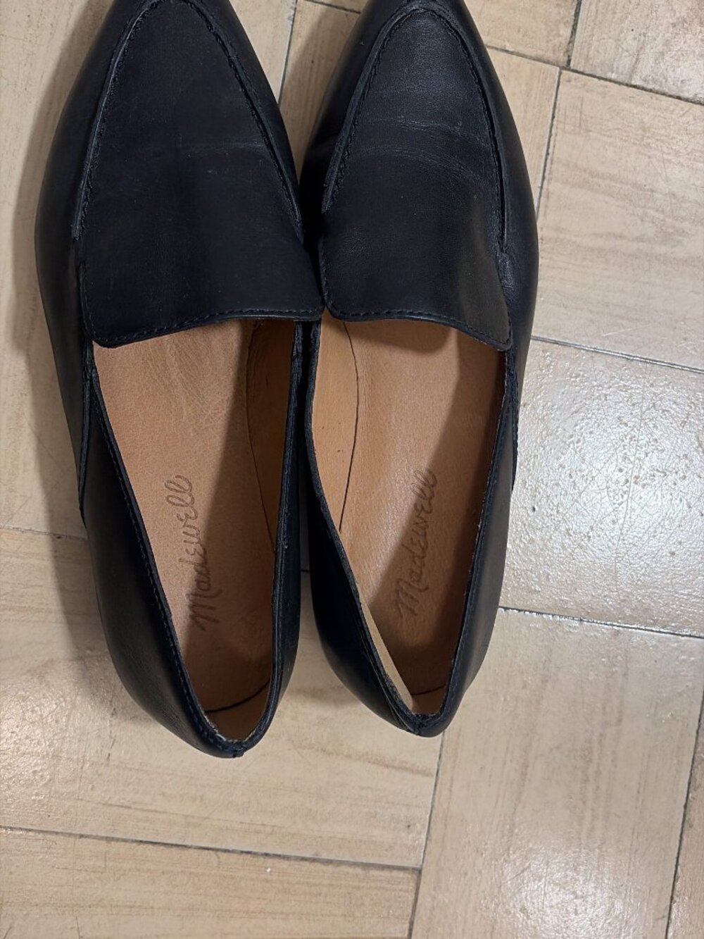 Madewell Black Leather Slip-On Loafers Size 8